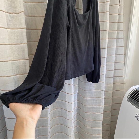 Free People Beach Square Neck Balloon Sleeve Top - Picture 4 of 8